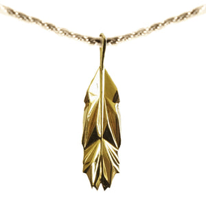Gold Feather Pendant