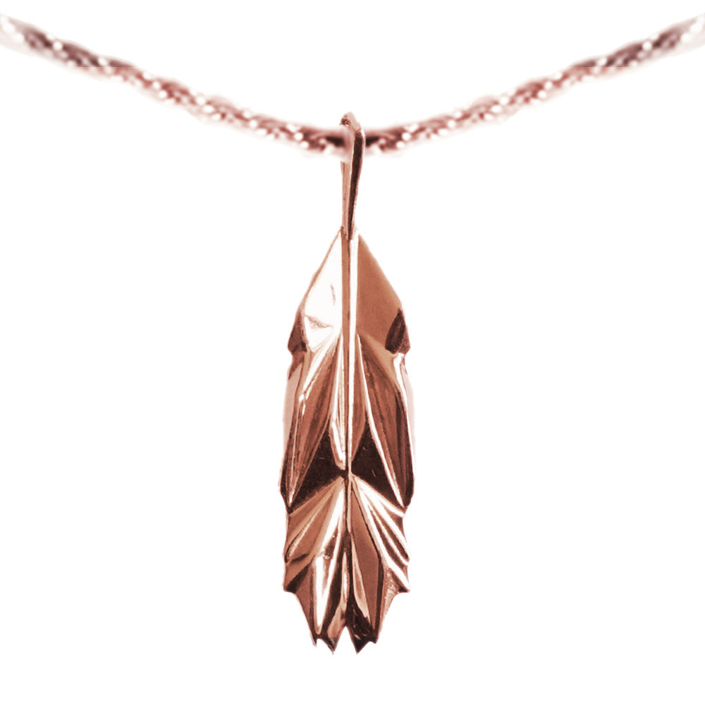 Rose Gold Feather Pendant