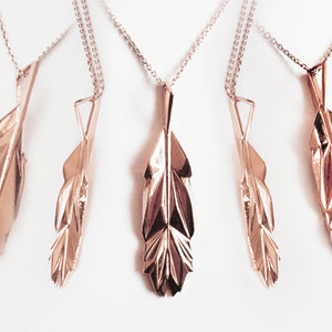 Rose Gold Feather Pendant